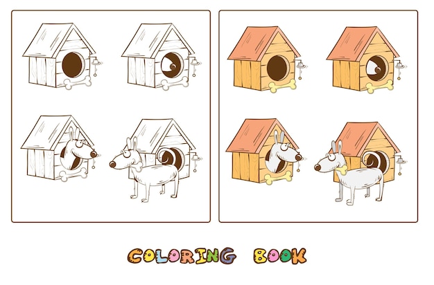 Livro de colorir com cachorro