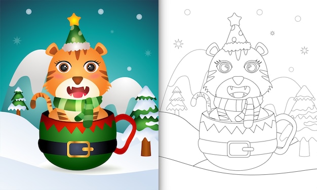 Livro de colorir com personagens fofinhos do natal