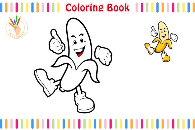 Desenho de Banana feliz para Colorir - Colorir.com