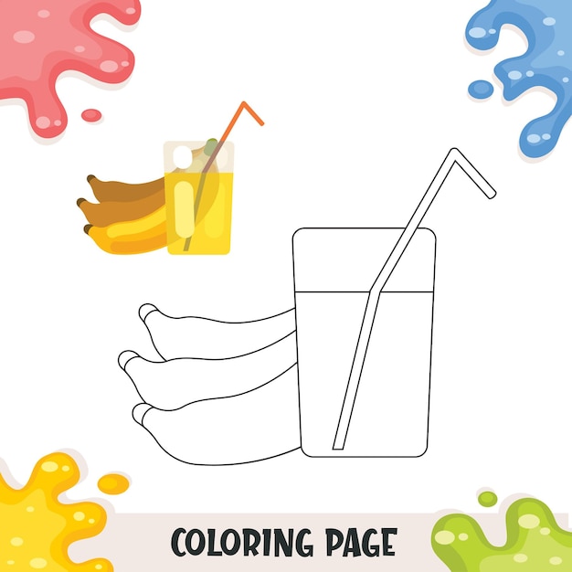 Livro de colorir de alimentos para crianças vetor