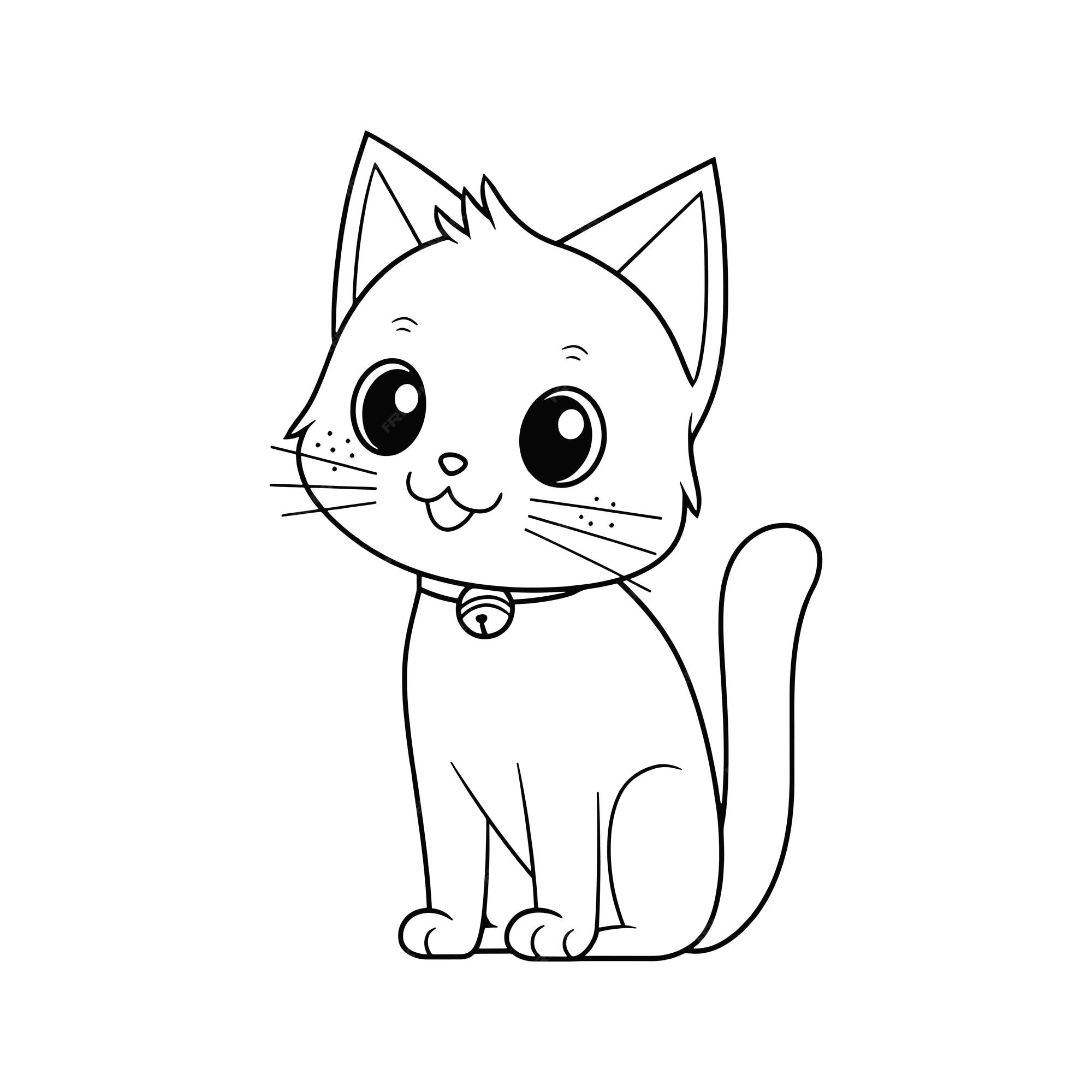 Gato e Peixe - Desenhos para Colorir - Brinquedos de Papel