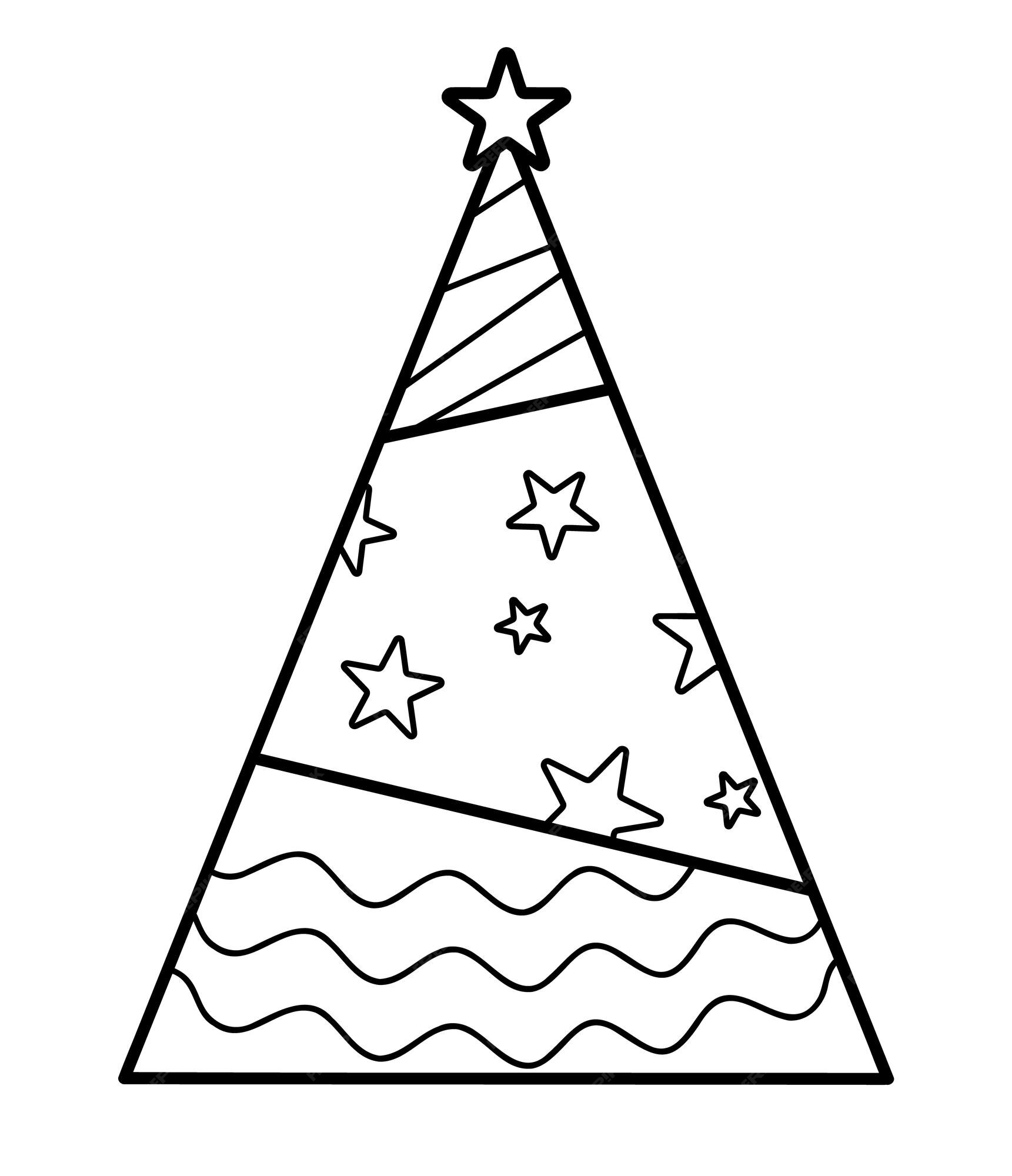 livro de colorir de natal ou página para crianças. ilustração em vetor  preto e branco de chapéu de papai noel 8719825 Vetor no Vecteezy
