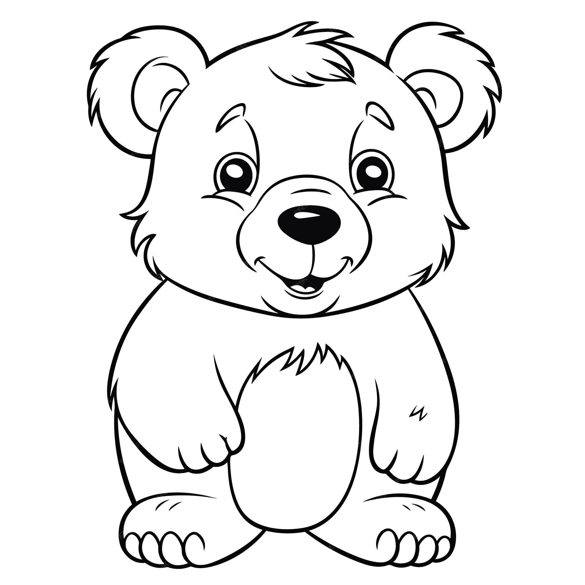 livro para colorir com uma página de bear.coloring para jogos  kids.educational para crianças pré-escolares. planilha. 14325860 Vetor no  Vecteezy