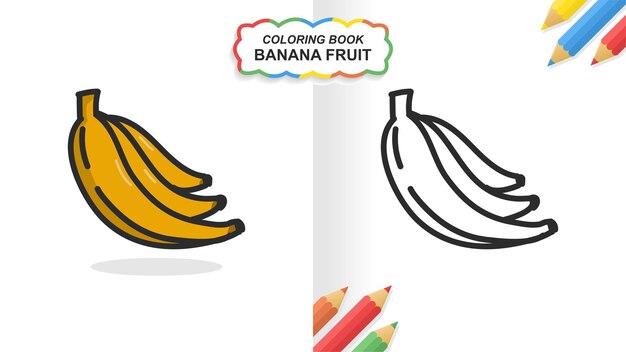 Ilustração banana para colorir livro imagem vetorial de izakowski© 25990613