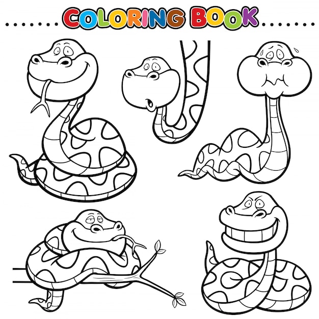 Livro de colorir dos desenhos animados - cobra