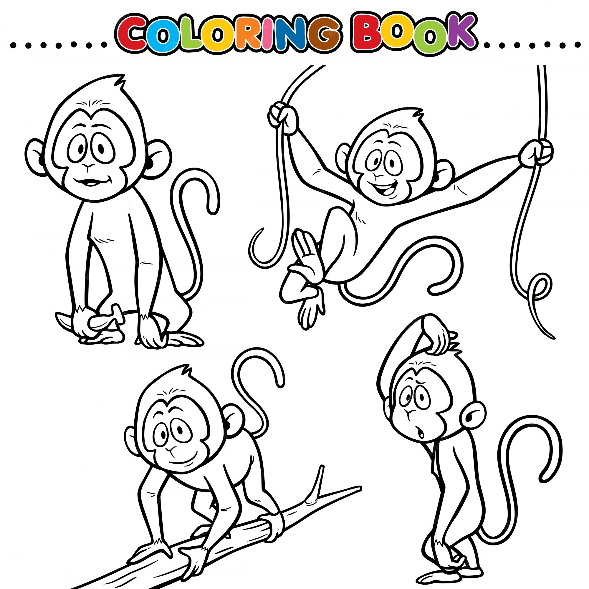 Desenho de sorriso de macaco para colorir