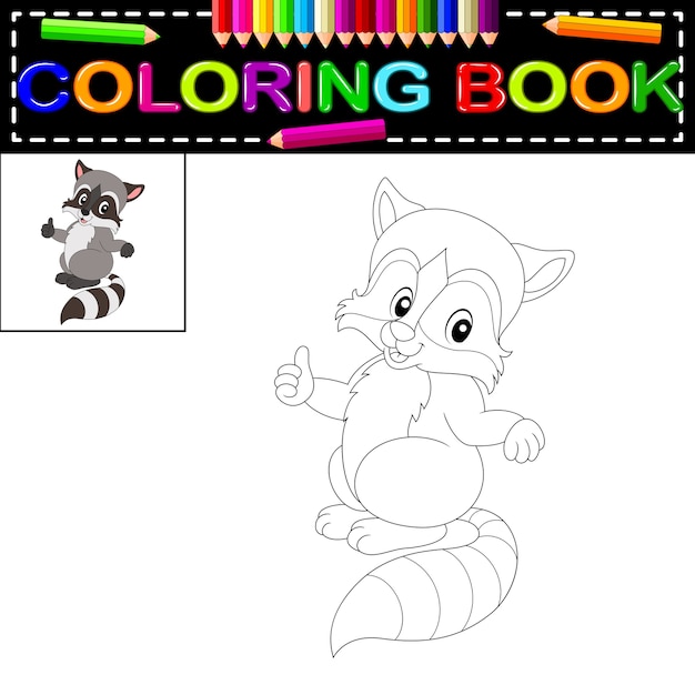 Livro de colorir guaxinim