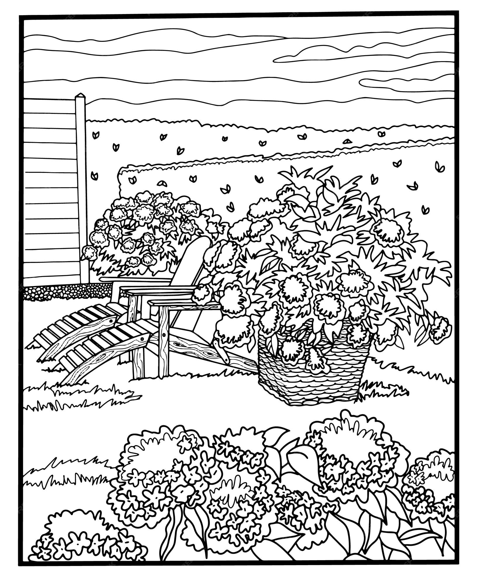 Livro Para Colorir Da Grama E Dos Desenhos Animados Das Flores Para  Crianças Ilustração do Vetor - Ilustração de jardim, desenho: 54050405