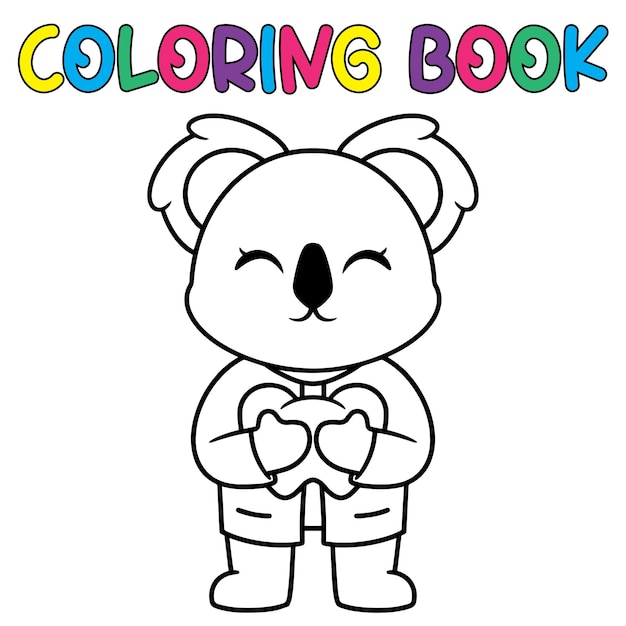 Vetor livro de colorir ilustração vetorial de urso coala médico fofo