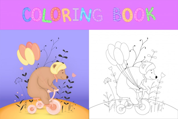 Livro de colorir infantil com animais dos desenhos animados