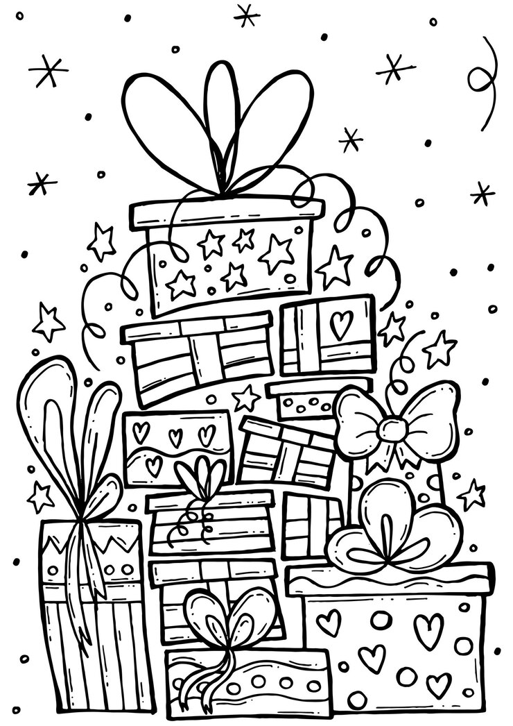 Vetor livro de colorir infantil. ilustração em vetor inverno doodle desenhado à mão. feliz natal.