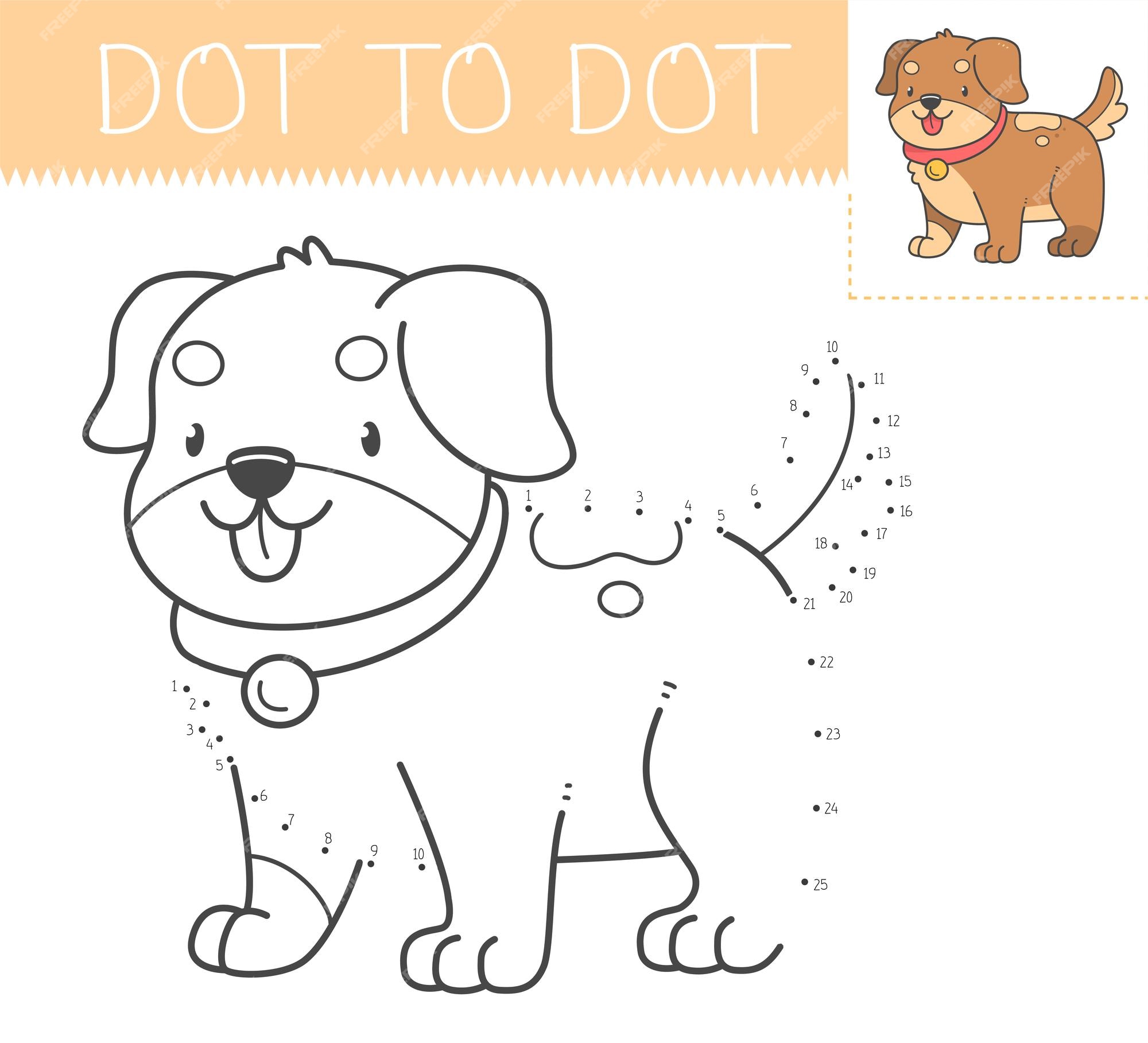 Desenho para Colorir – Pontilhado – Cachorro - Aula Pronta