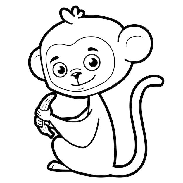 Macaco Do Livro Para Colorir, Disposição Das Crianças Para O Jogo  Ilustração do Vetor - Ilustração de selva, isolado: 63387899