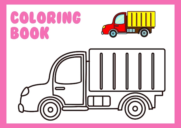 Vetor livro de colorir para carro infantil
