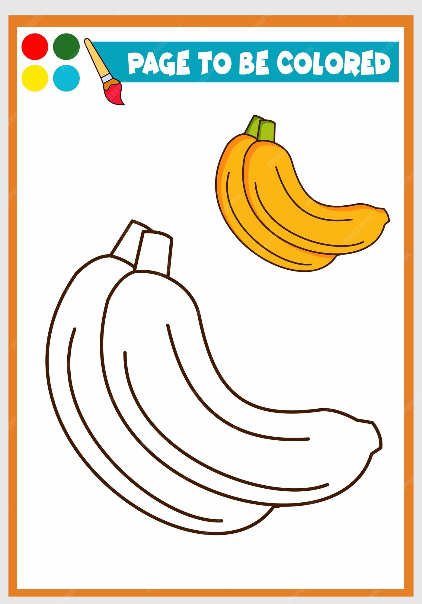 banana para colorir para crianças 5352671 Vetor no Vecteezy