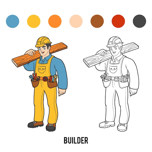 Livro de colorir para crianças, builder