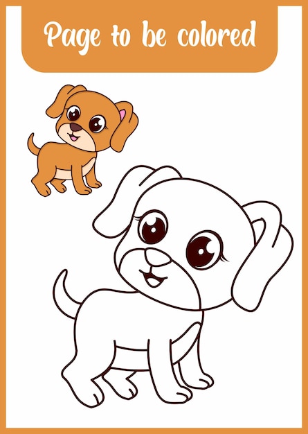Livro de colorir para crianças cachorro fofo