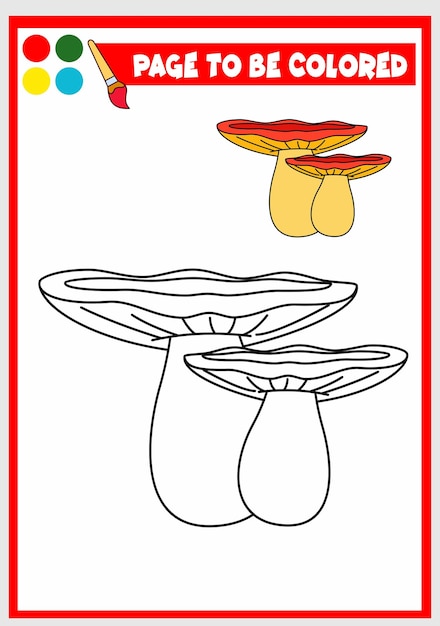 Livro de colorir para crianças cogumelos