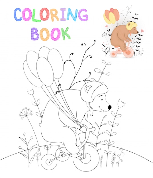 Livro de colorir para crianças com animais dos desenhos animados