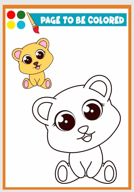 Livro de colorir para crianças com urso Modelo de colorir Coloração infantil