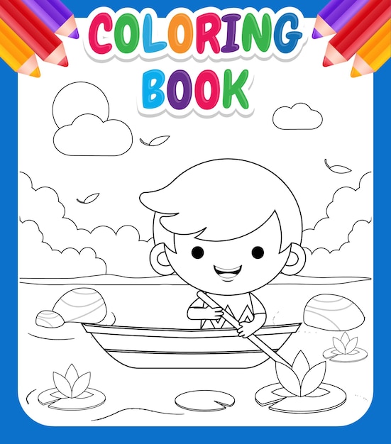 Livro de colorir para crianças ilustração com um lindo desenho de