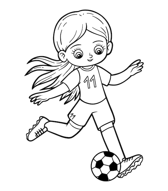 Desenho de Menina com bola para Colorir - Colorir.com