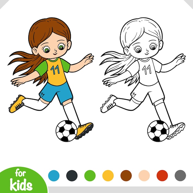 Vetores de Jogo De Números Para Crianças Desenho De Página Contorno De Um  Garoto De Desenho Animado Com Uma Bola De Futebol Livro De Colorir Para  Crianças e mais imagens de Bola