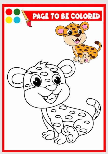 Livro de colorir para crianças leopardo