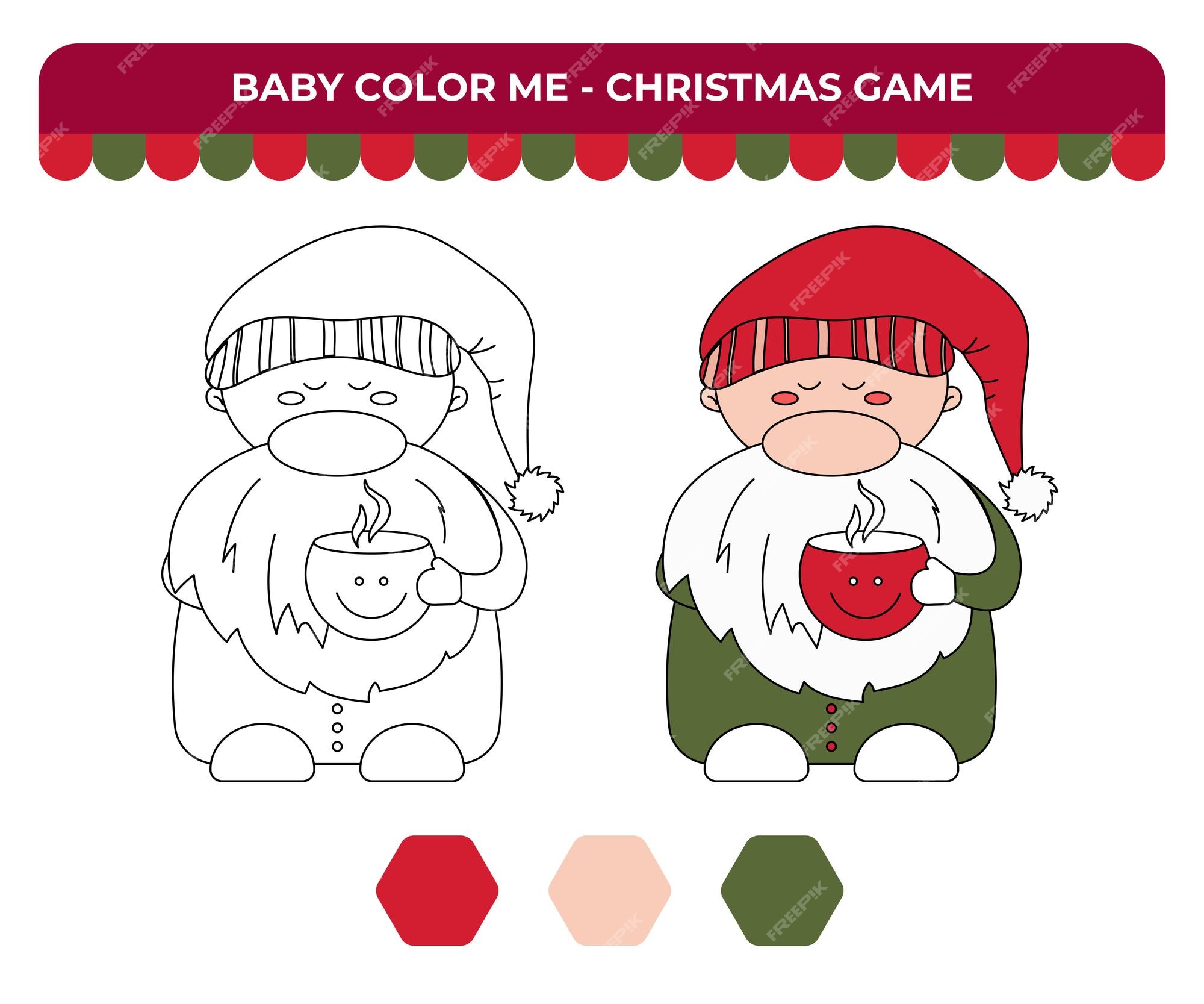 Jogo de colorir número para crianças natal jogo de crianças papai noel