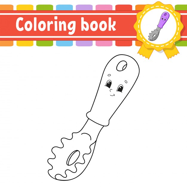 Livro de colorir para crianças. personagem alegre ilustração.