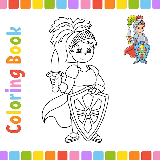 Livro de colorir para crianças personagem alegre