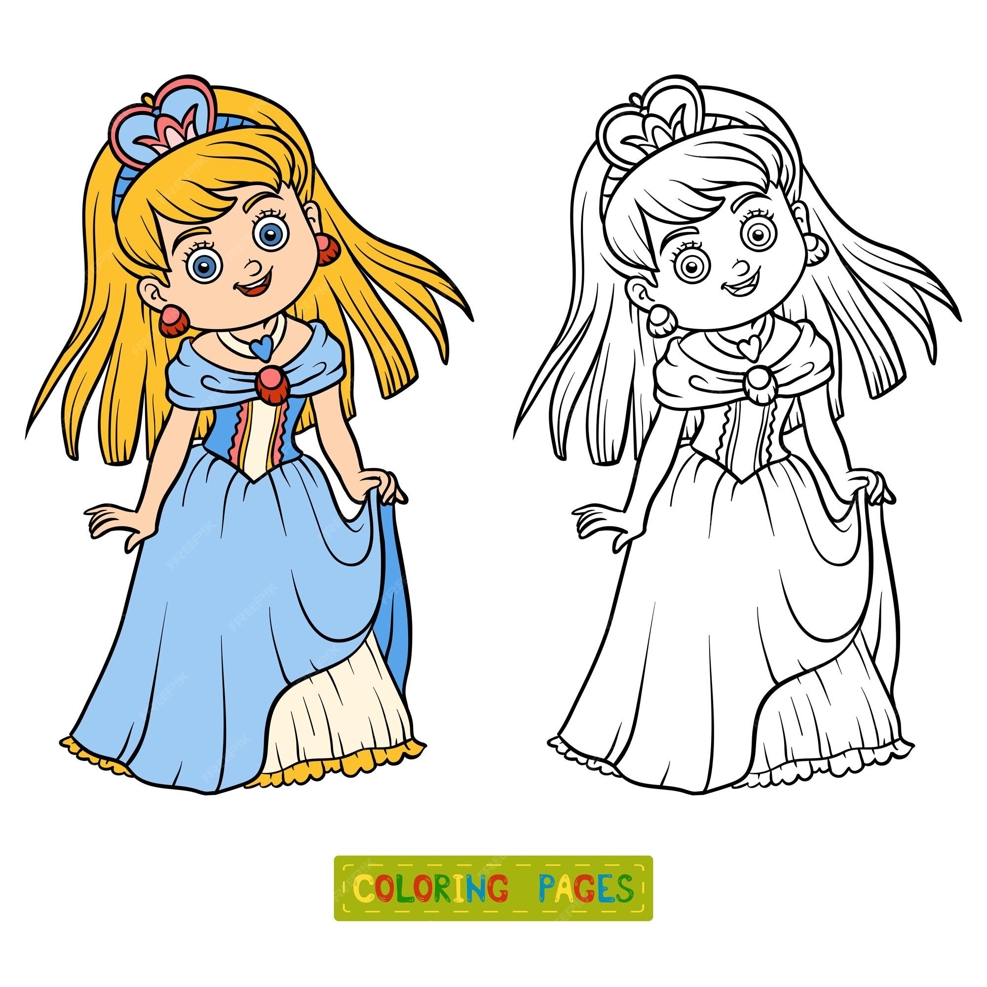 Princesa Livro de coloração para crianças, jogo de colorir para meninas,  jardim de infância e de criança meninas pré-escolar, as crianças todas as  idades. Imagens bonitas de princesas, cavaleiros, castelos, unicórnio,  cavalo