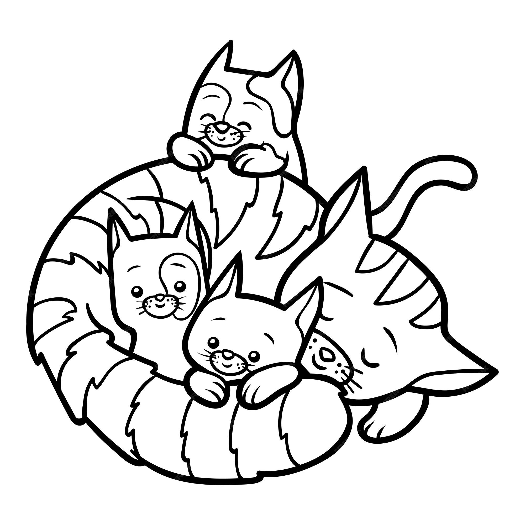 Livro Para Colorir Para Adultos - Grupo 3 De Quatro Desenhos Que Colorem  Páginas Do Gato Para Adultos E Crianças, Garatuja Ilustração do Vetor -  Ilustração de casa, bebê: 72137447