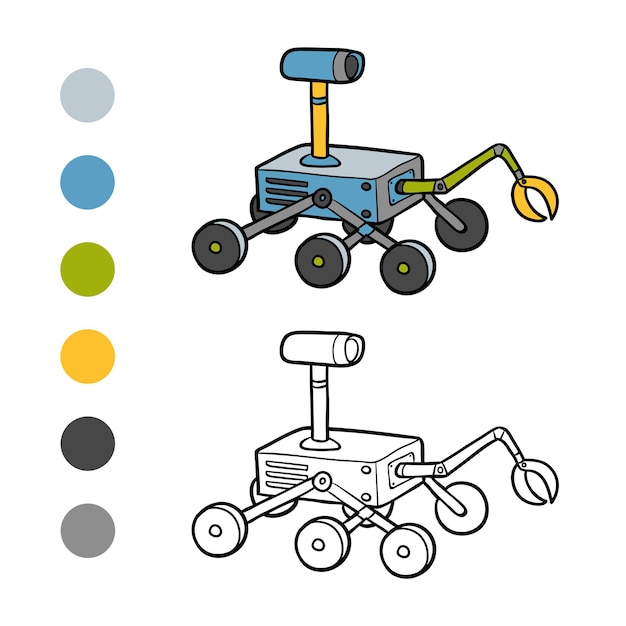 Livro de colorir para crianças, rover