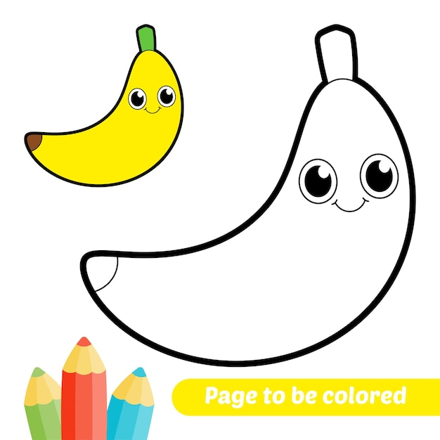 Livro de colorir para crianças vetor de banana