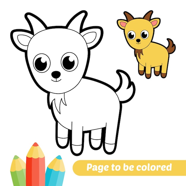 Livro de colorir para crianças vetor de cabra