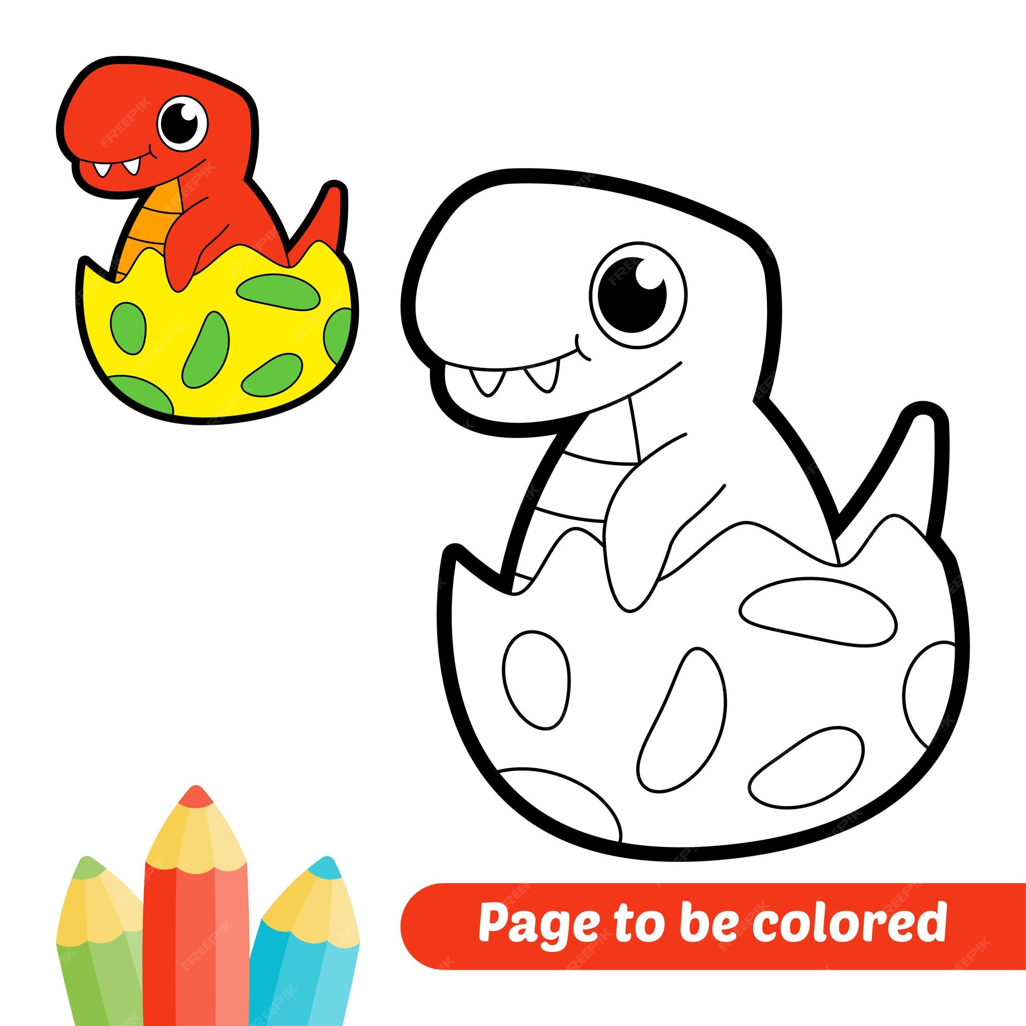 colorir todos os dinossauros dos desenhos animados. jogo para crianças.  2069511 Vetor no Vecteezy