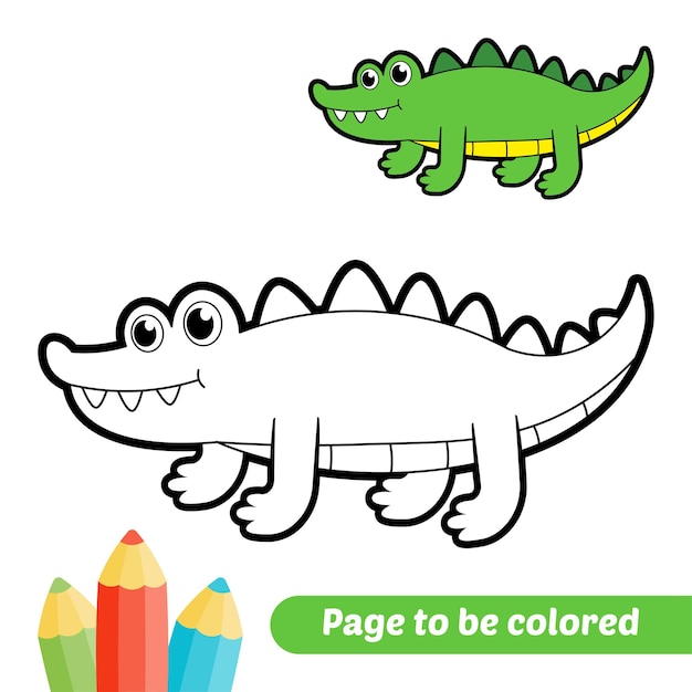 Vetor livro de colorir para crianças vetor de jacaré