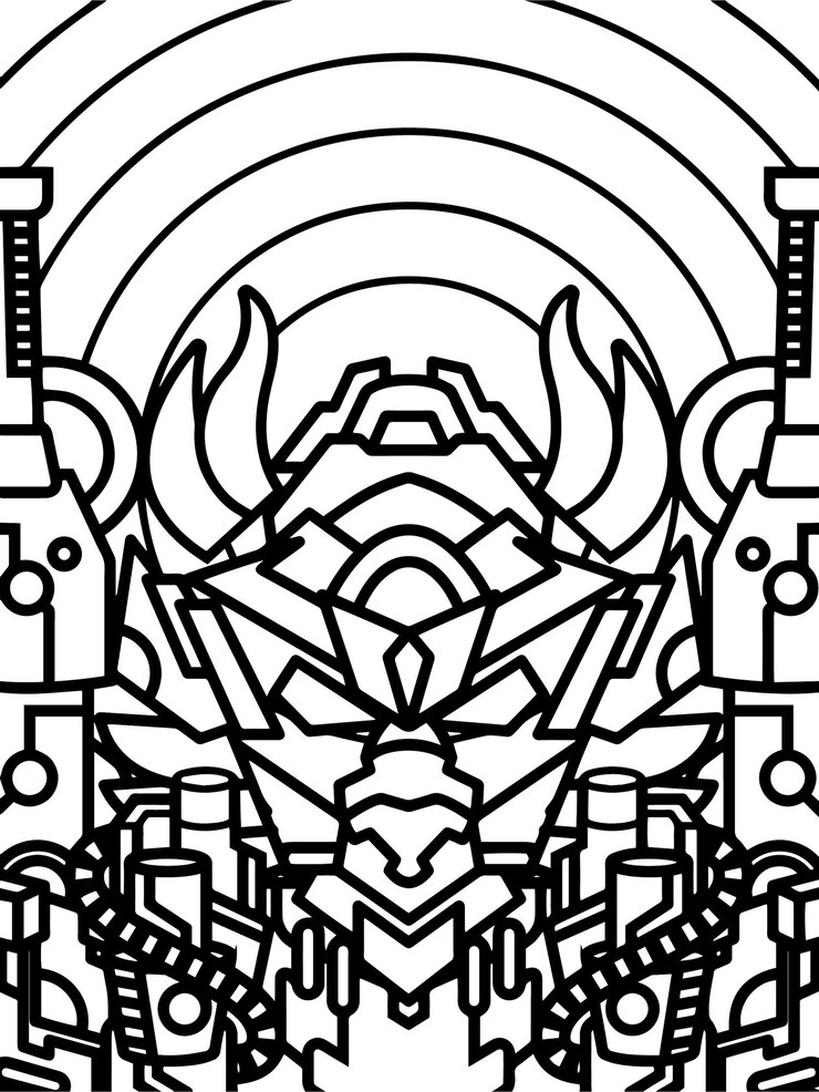 Vetor livro de colorir robô mecha para crianças educativas