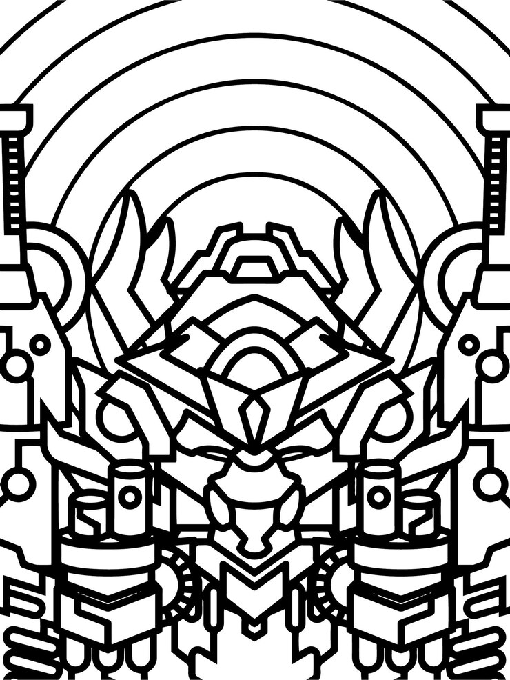 Vetor livro de colorir robô mecha para crianças educativas
