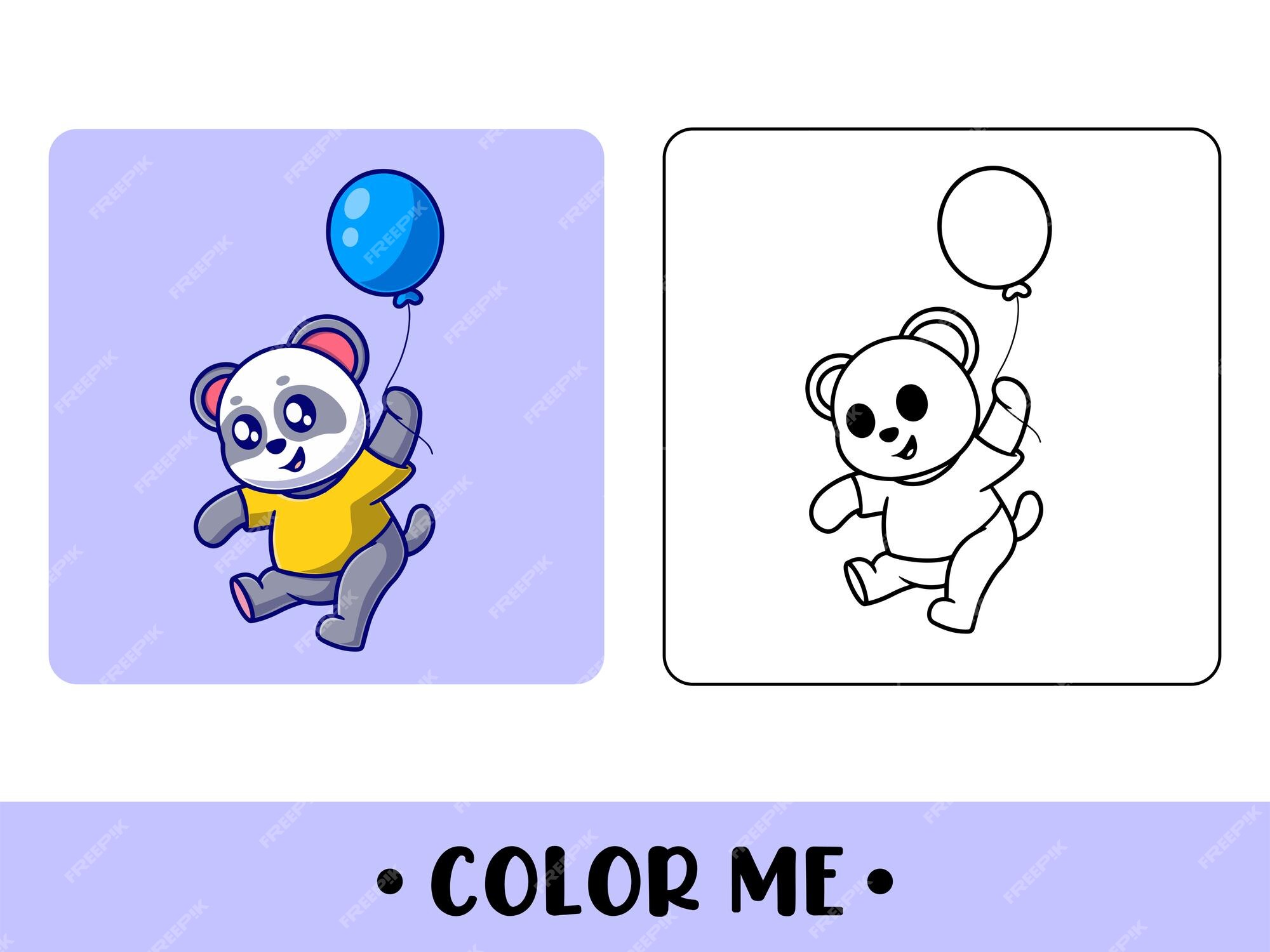 Panda Colorir Página - Arte vetorial de stock e mais imagens de