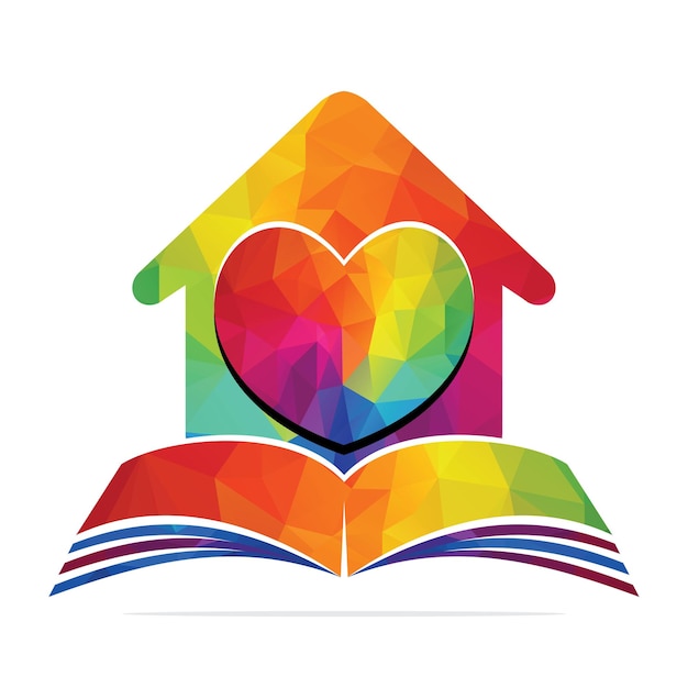 Livro de design de vetor de logotipo de centro de educação de atendimento domiciliar