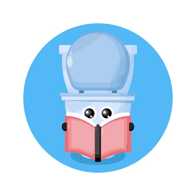 Livro de leitura de banheiro - logotipo de personagem fofo