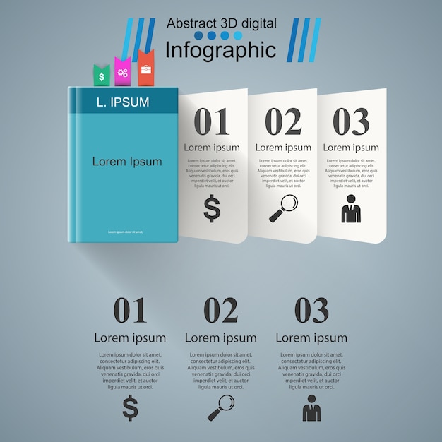 Livro de papel - infográfico de negócios.