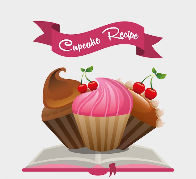 Livro de receita de cupcake