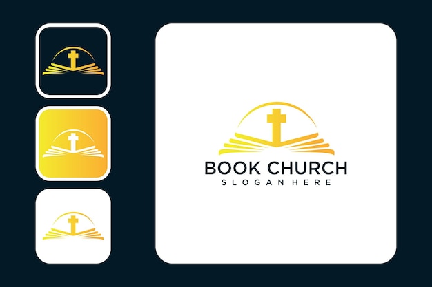 Vetor livro design de logotipo moderno da igreja