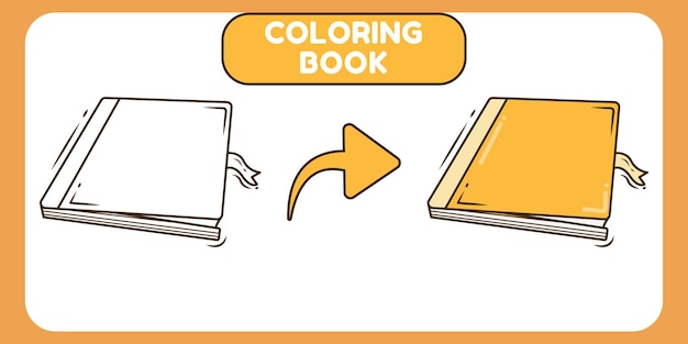 Livro fofo desenho à mão cartoon desenho para colorir livro para crianças