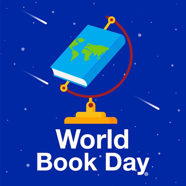 Livro mundial e dia dos direitos autorais, logotipo, ícone, design plano, vetor