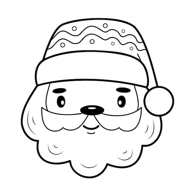 Livro ou página para colorir de natal. ilustração em vetor natal papai noel em preto e branco