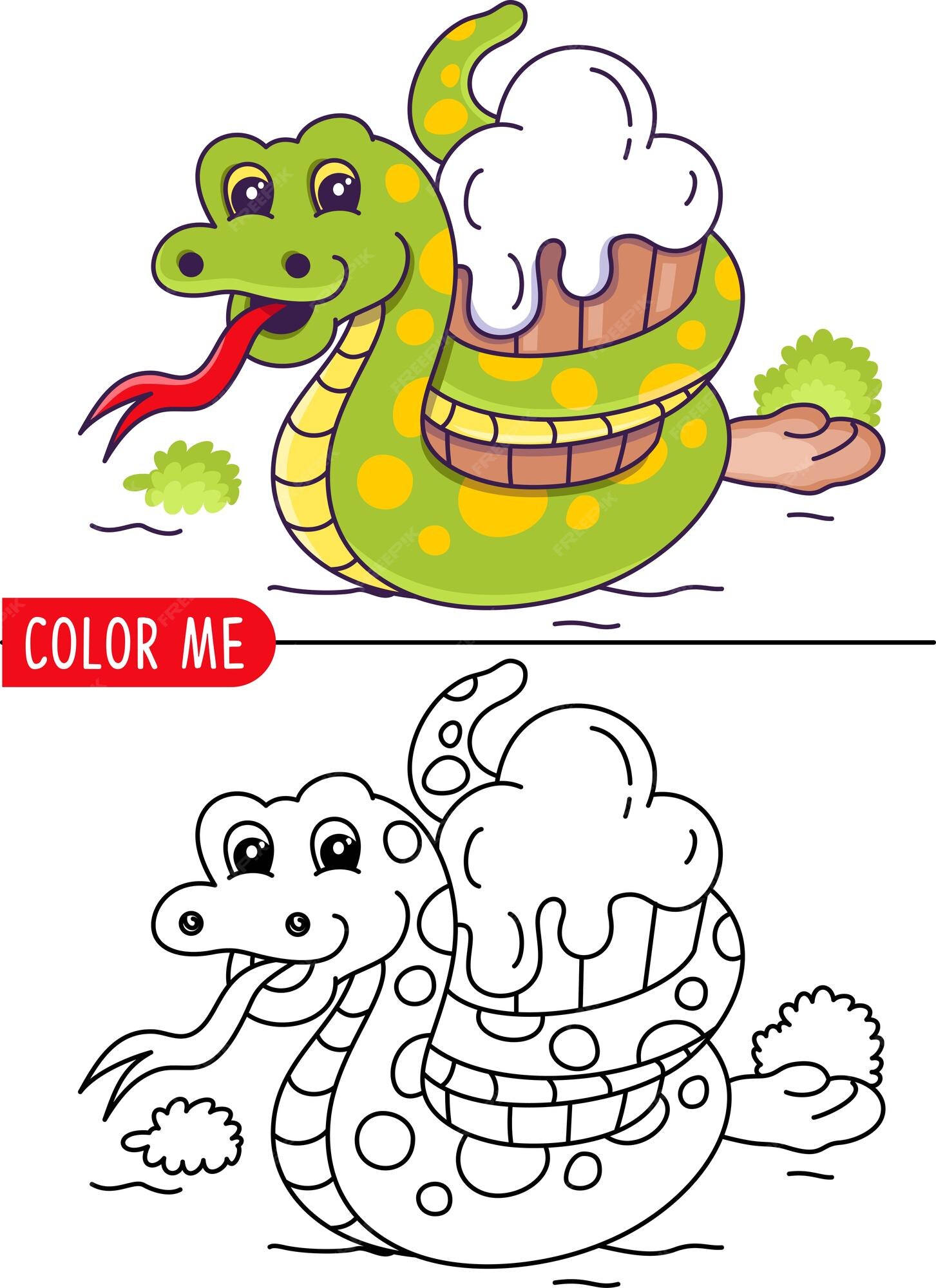 Serpente Do Livro Para Colorir Com Tema Dos Números Ilustração do Vetor -  Ilustração de colorir, núme…